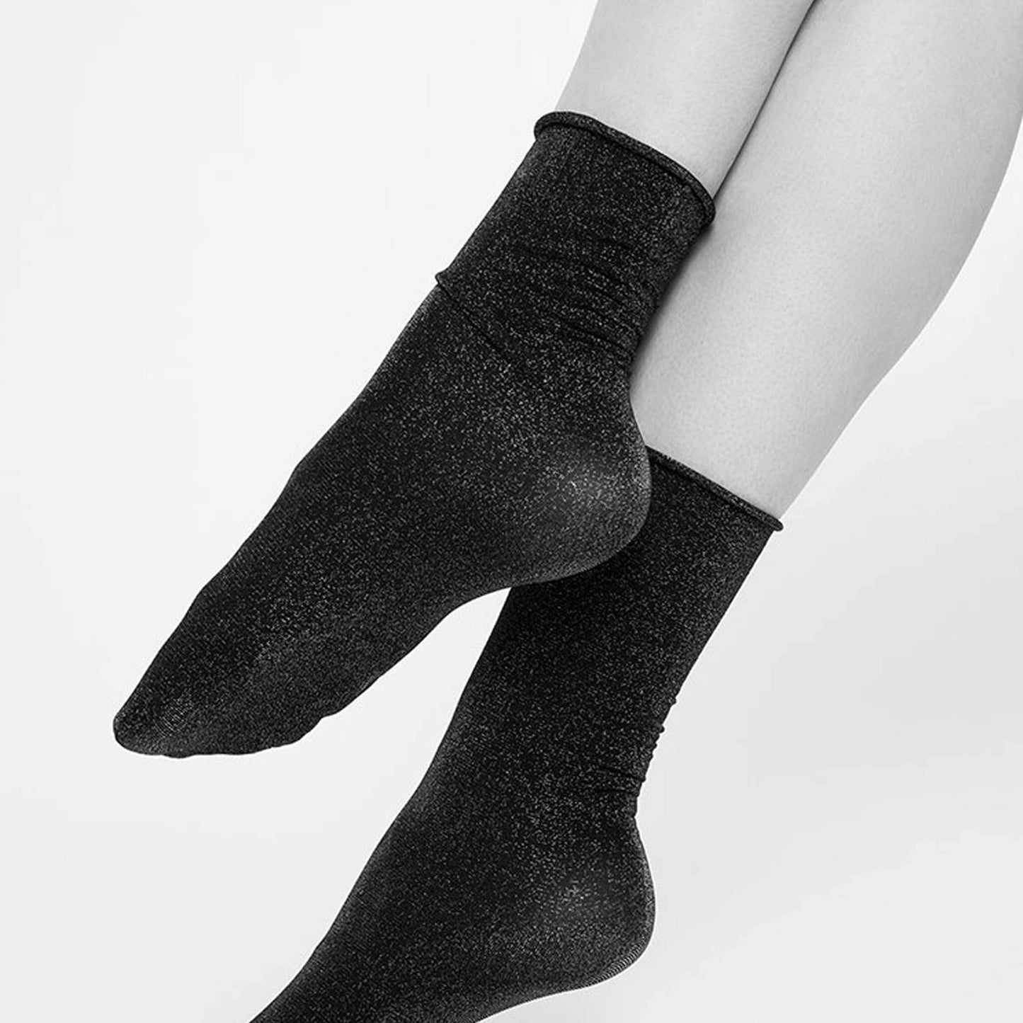 Shimmery Black Sheer Fashion Socks