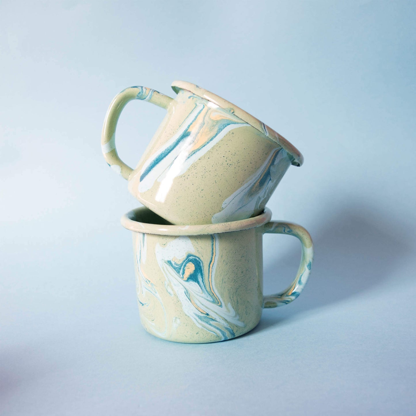 Enamel Marble Green Mug