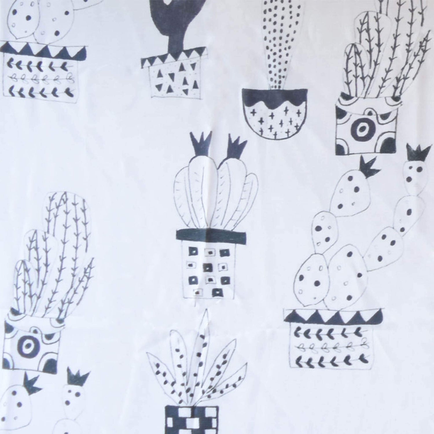 Black and white cactus prink light weight scarf