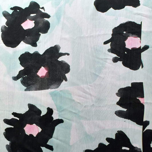 Mint Pink and Black Fashion Scarf