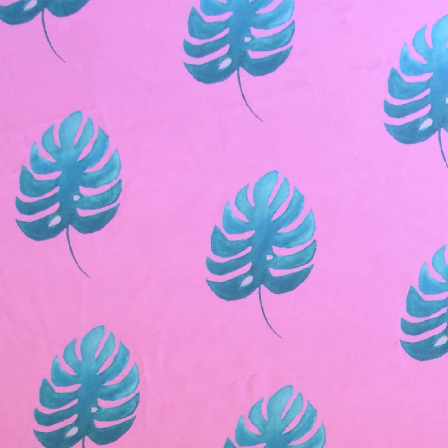 Pink Monstera Print Summer Scarf