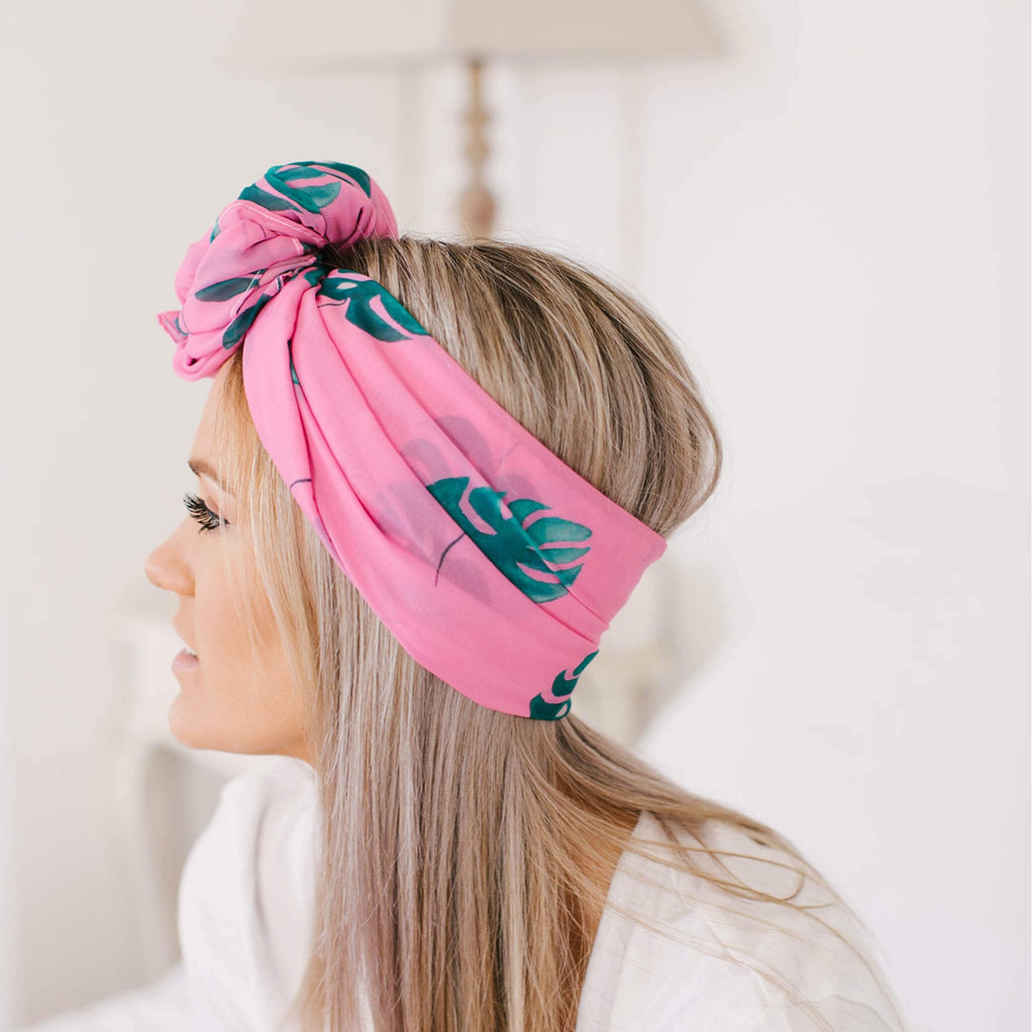 Pink Monstera Summer Scarf