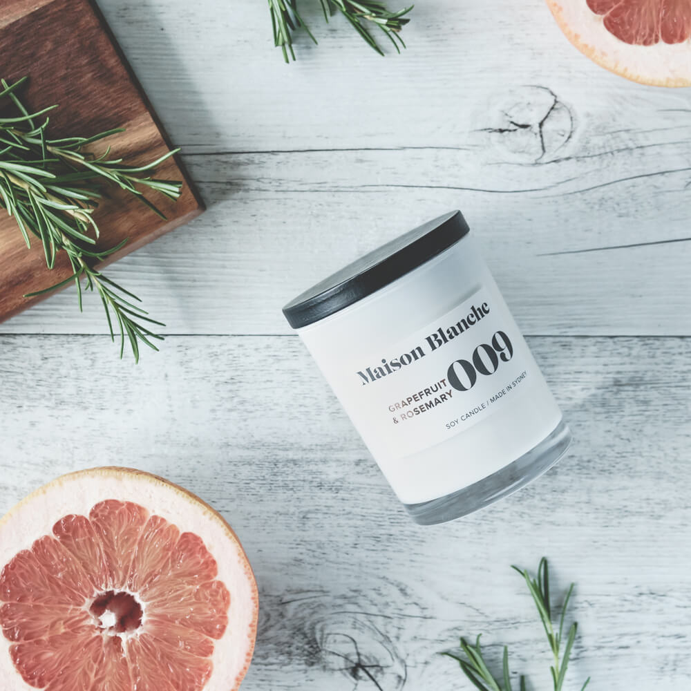 Grapefruit and Rosemary Soy Wax Candle