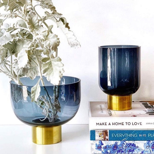 Luxor Glass Vase | Indigo Blue | Small