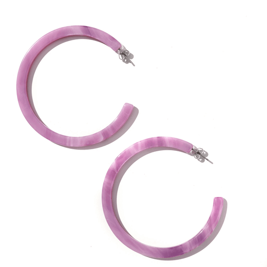 Purple Hoop Earrings