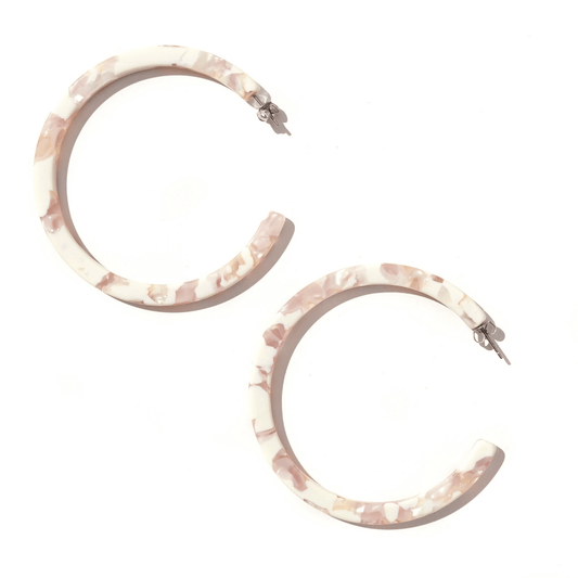 Marble Cream Australian Hoop Earrings