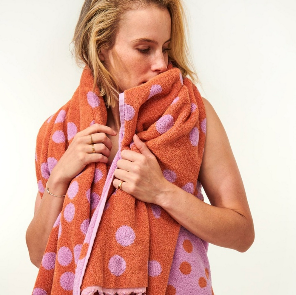 Orange and Pink Large Towel