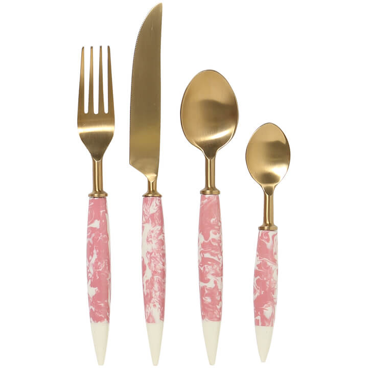 Pink Marble Cutlery Set