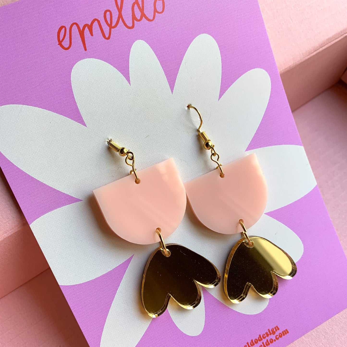 Pink and Gold Party Earrings