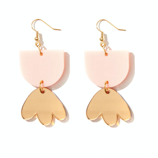 Pink and Gold Emeldo Earrings