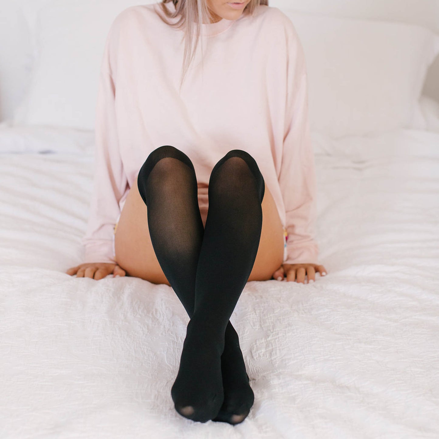 Sheer Black Knee High Fashion Socks Australia