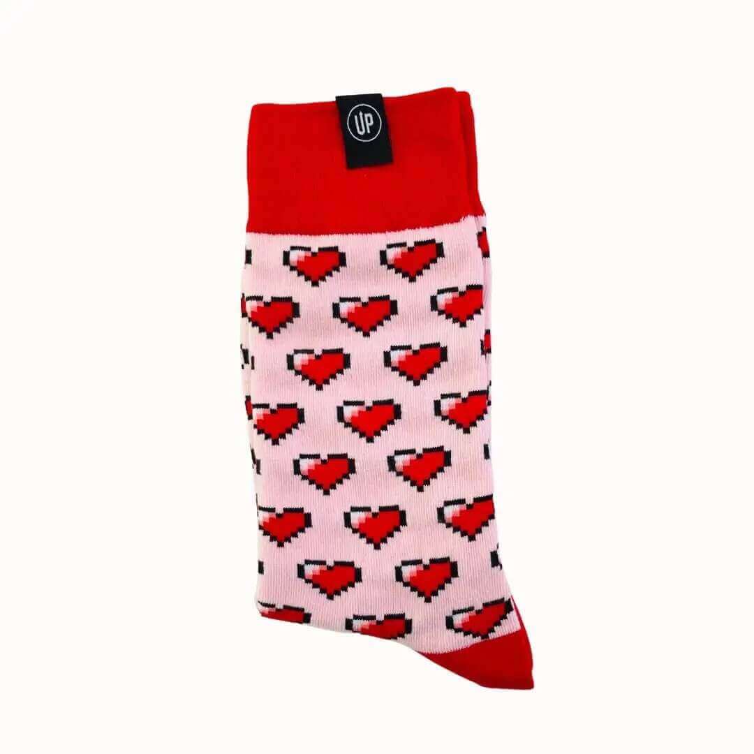 Sweet Heart Bright Pink and Red Socks